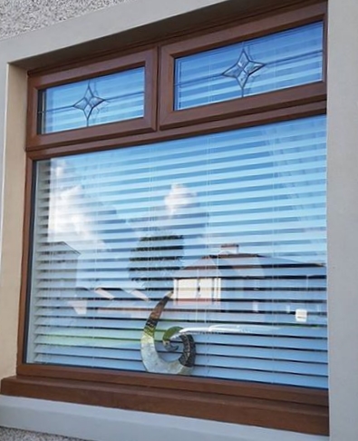 Oak Double Glazing UPVC Window With Hoppers